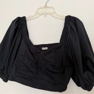 Abercrombie & Fitch Black Square Neck Blouse